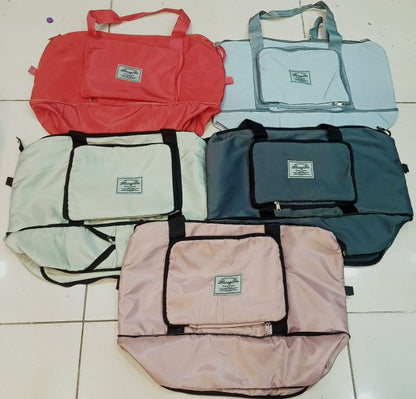 Women Travel Foldable Shoulder Bag Patchwork Tote Bag Casual Large Capacity Fashion Handbag